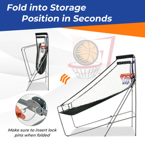 Dual Shot Basketball Arcade Game with 8 Modes and 4 Basketballs for Home Fun