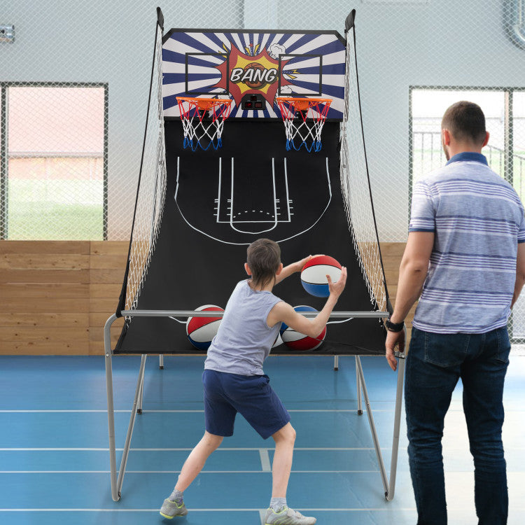 Dual Shot Basketball Arcade Game - 8 Modes, 4 Balls for Fun Family Play