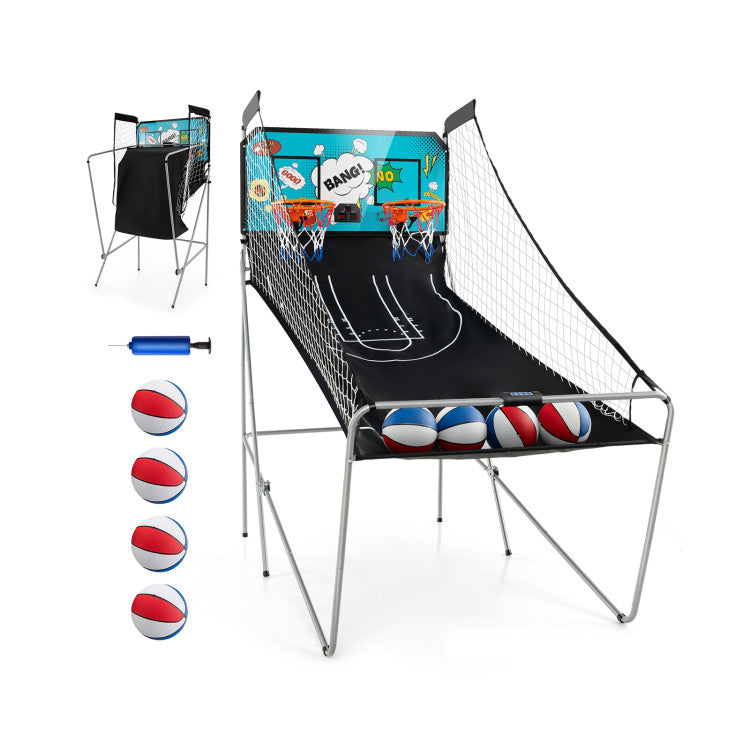 Dual Shot Basketball Arcade Game - 8 Modes, 4 Balls for Fun Family Play
