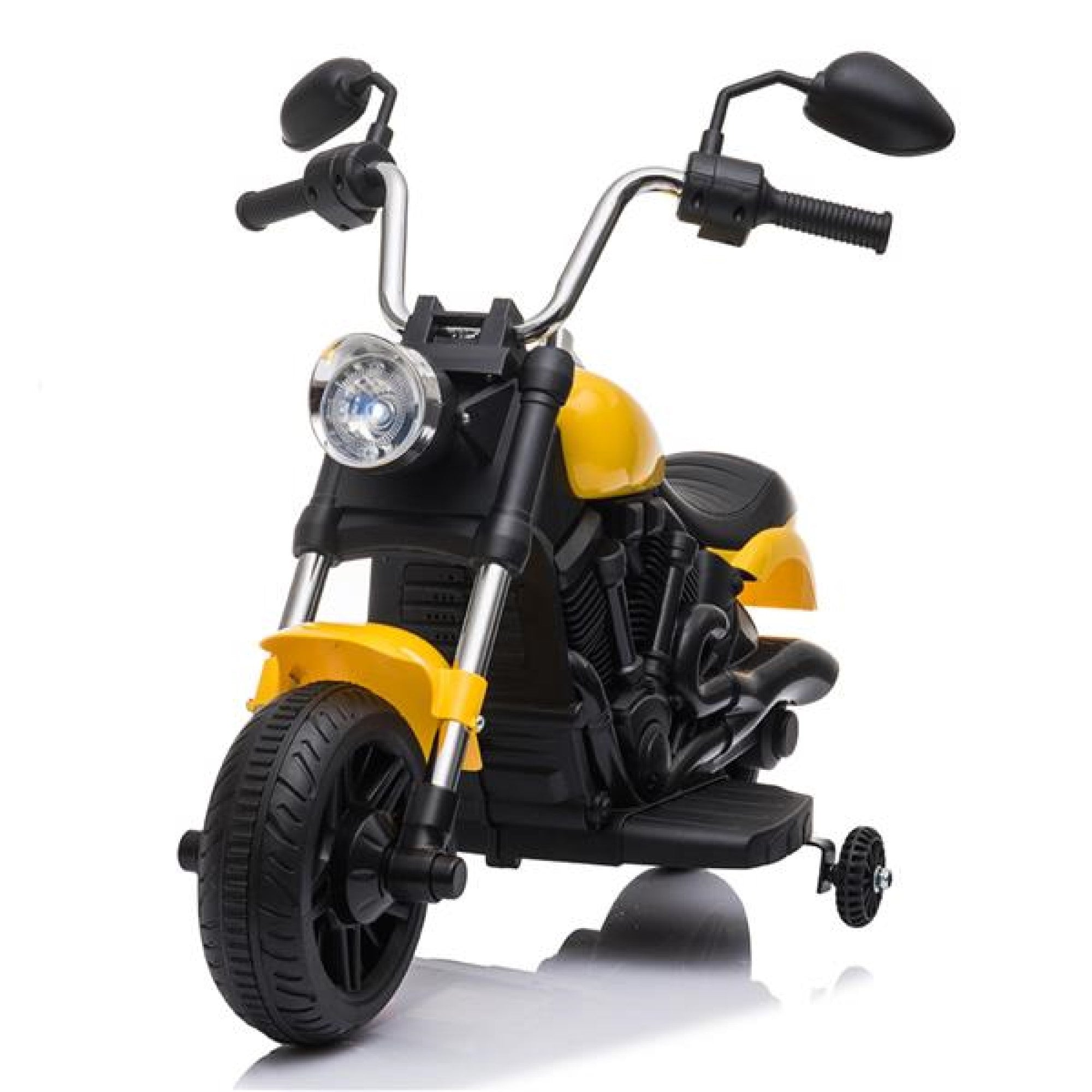 Yellow Kids Electric Ride-On Motorcycle: Featuring Music Playback, LED Headlights, and Safe 2-Wheel Training Design