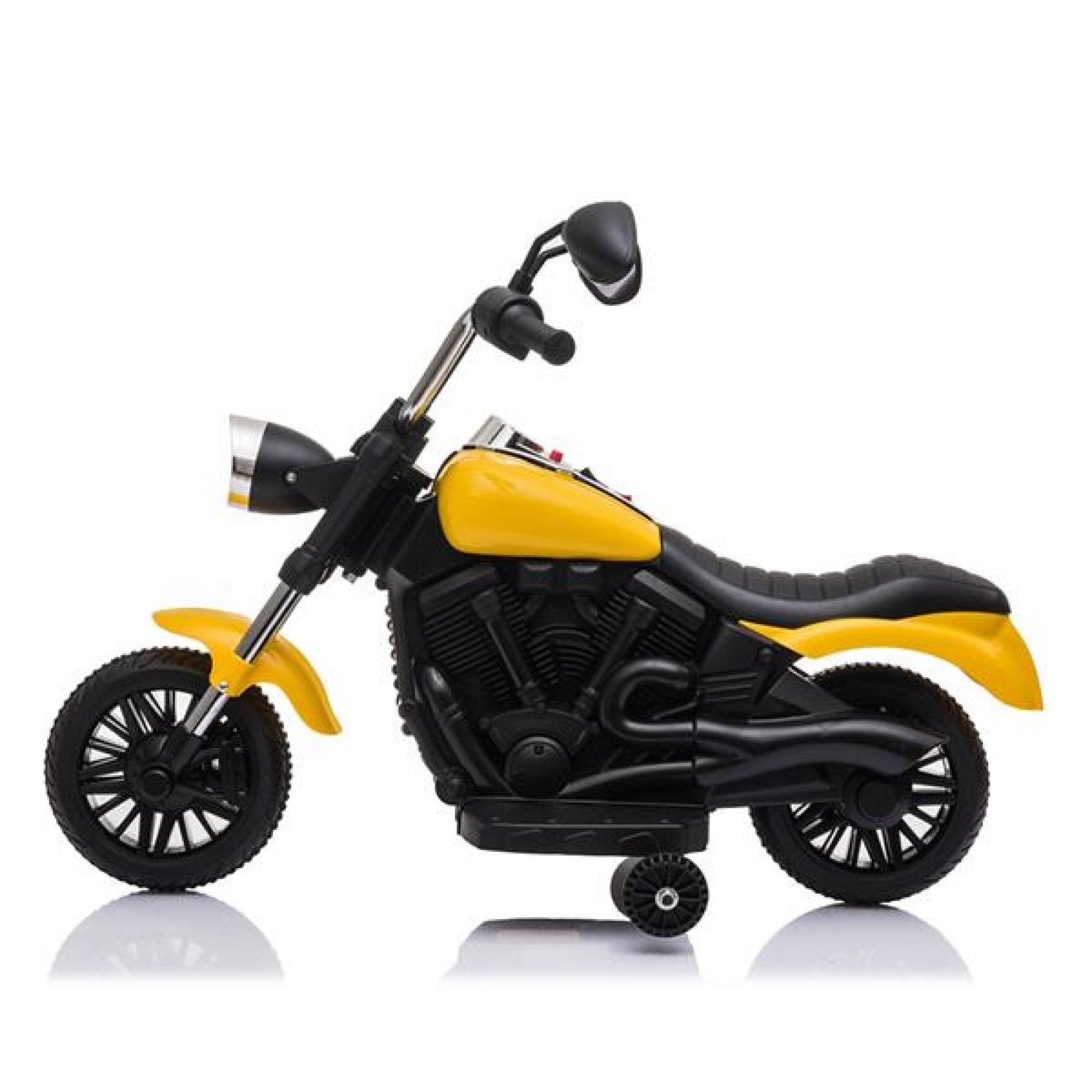 Yellow Kids Electric Ride-On Motorcycle: Featuring Music Playback, LED Headlights, and Safe 2-Wheel Training Design