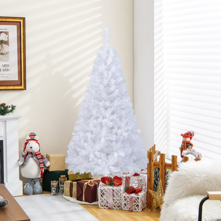 Elegant White Christmas Tree with Durable Metal Legs for Holiday Decor