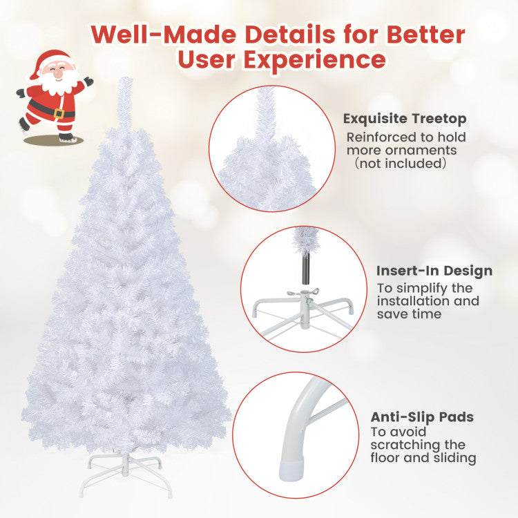 Elegant White Christmas Tree with Durable Metal Legs for Holiday Decor