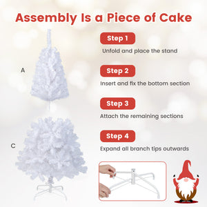 Elegant White Christmas Tree with Durable Metal Legs for Holiday Decor