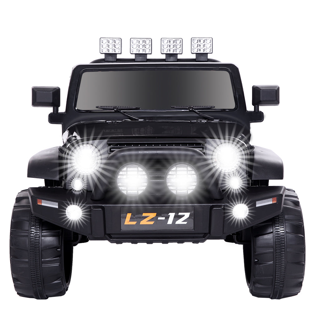 Electric Princess Jeep 12V Kids Ride-on Toy Car Rechargeable Battery Powered, 4 mph Speed and 2.4G Remote Control, Black