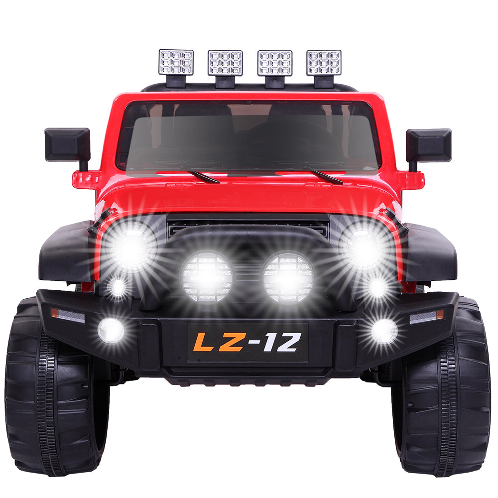 Electric Princess Jeep 12V Kids Ride-on Toy Car Rechargeable Battery Powered, 4 mph Speed and 2.4G Remote Control, Red