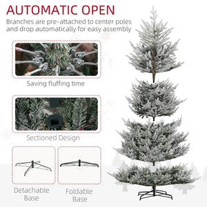 Flocked Artificial Christmas Tree - 6ft, 7.5ft, and 9ft with 795, 1218 and 1939 Tips and Steel Base