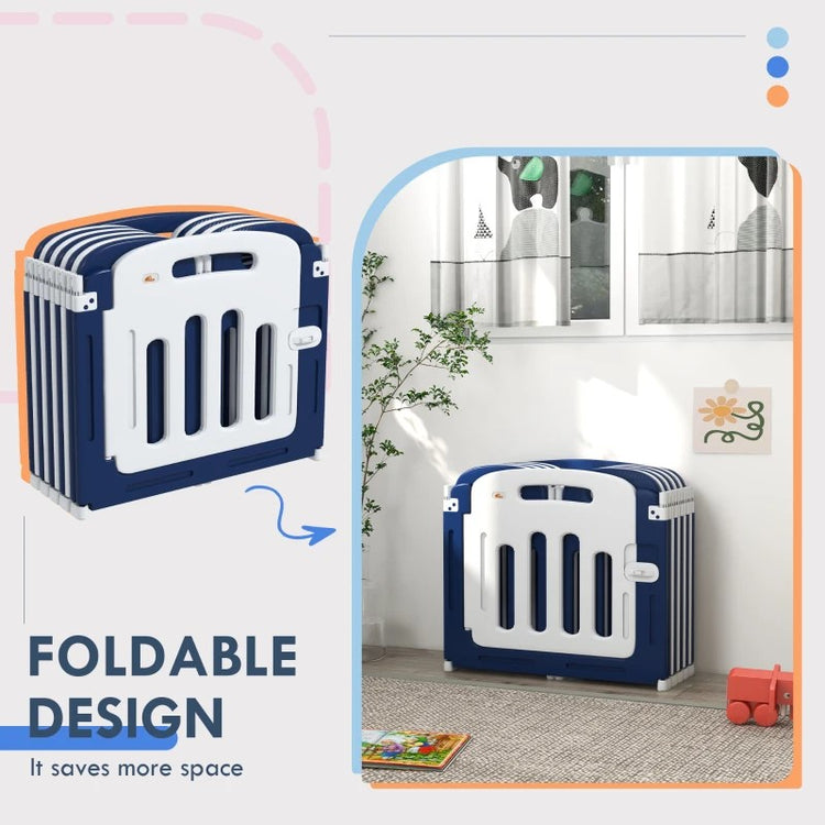 Foldable Baby Playpen with 18 Panels, 85"x57" Safety Play Yard for Babies & Toddlers Indoor/Outdoor