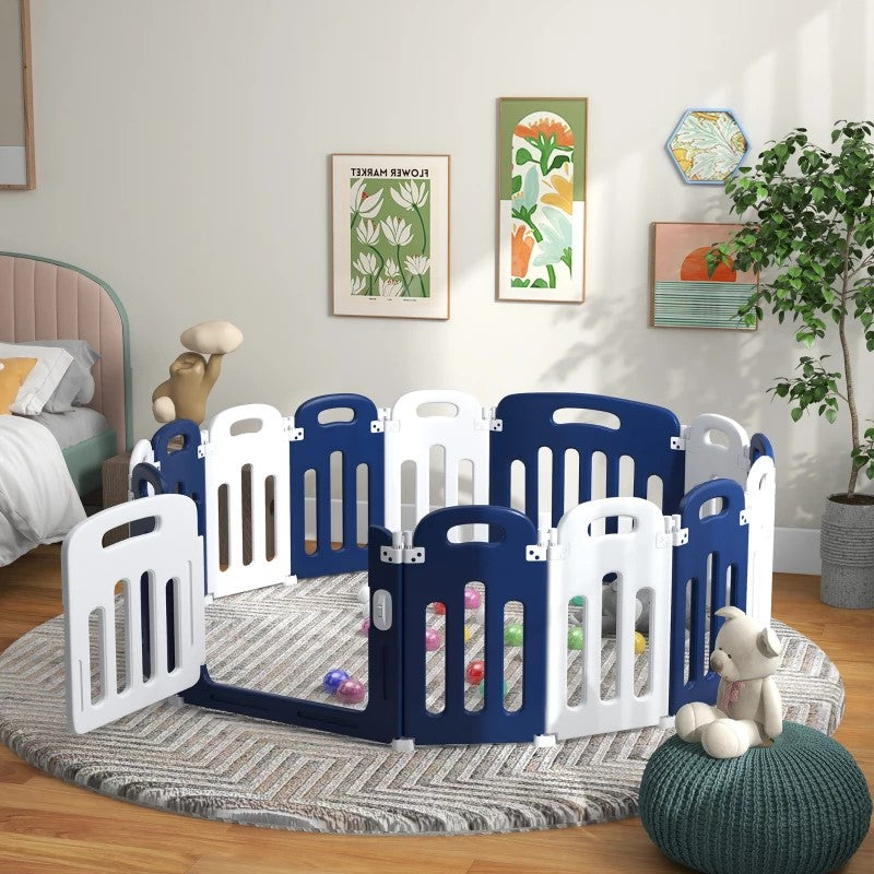 Foldable Baby Playpen with 18 Panels, 85"x57" Safety Play Yard for Babies & Toddlers Indoor/Outdoor