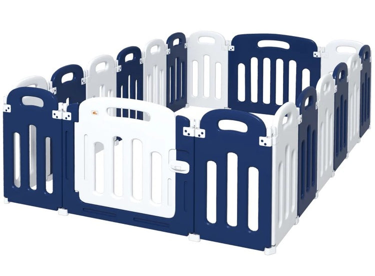Foldable Baby Playpen with 18 Panels, 85"x57" Safety Play Yard for Babies & Toddlers Indoor/Outdoor