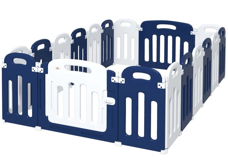 Foldable Baby Playpen with 18 Panels, 85"x57" Safety Play Yard for Babies & Toddlers Indoor/Outdoor