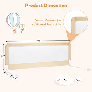 59" Foldable Breathable Baby Bed Rail Guard with Safety Strap for Secure Sleep Protection