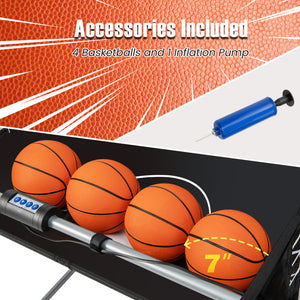 Foldable Dual Shot Basketball Arcade Game with Electronic Scoring for Kids