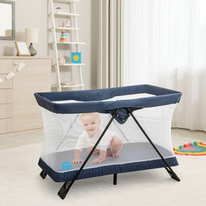 Foldable Baby Playpen with Removable Mattress, Washable Cover, and Easy Setup