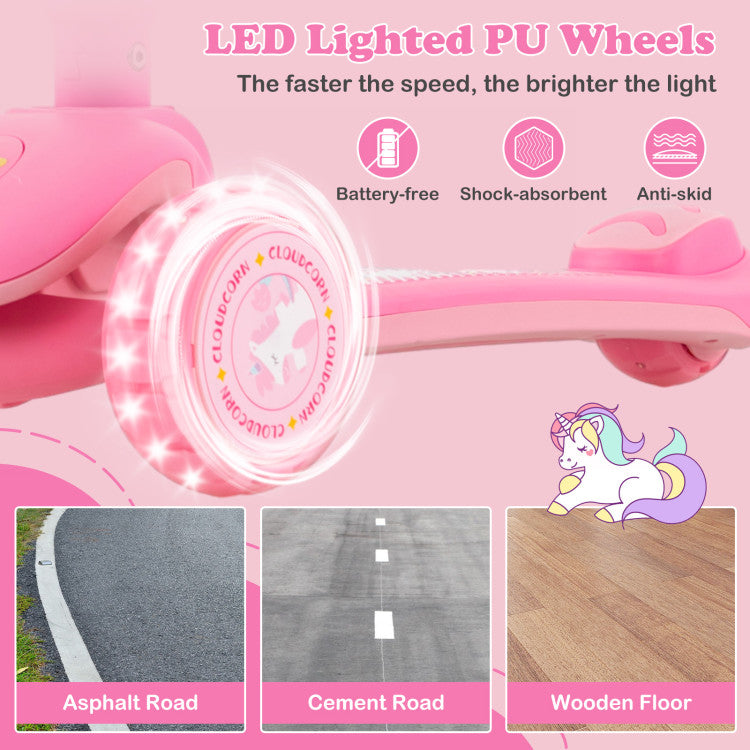 kick scooter 3 wheel pink