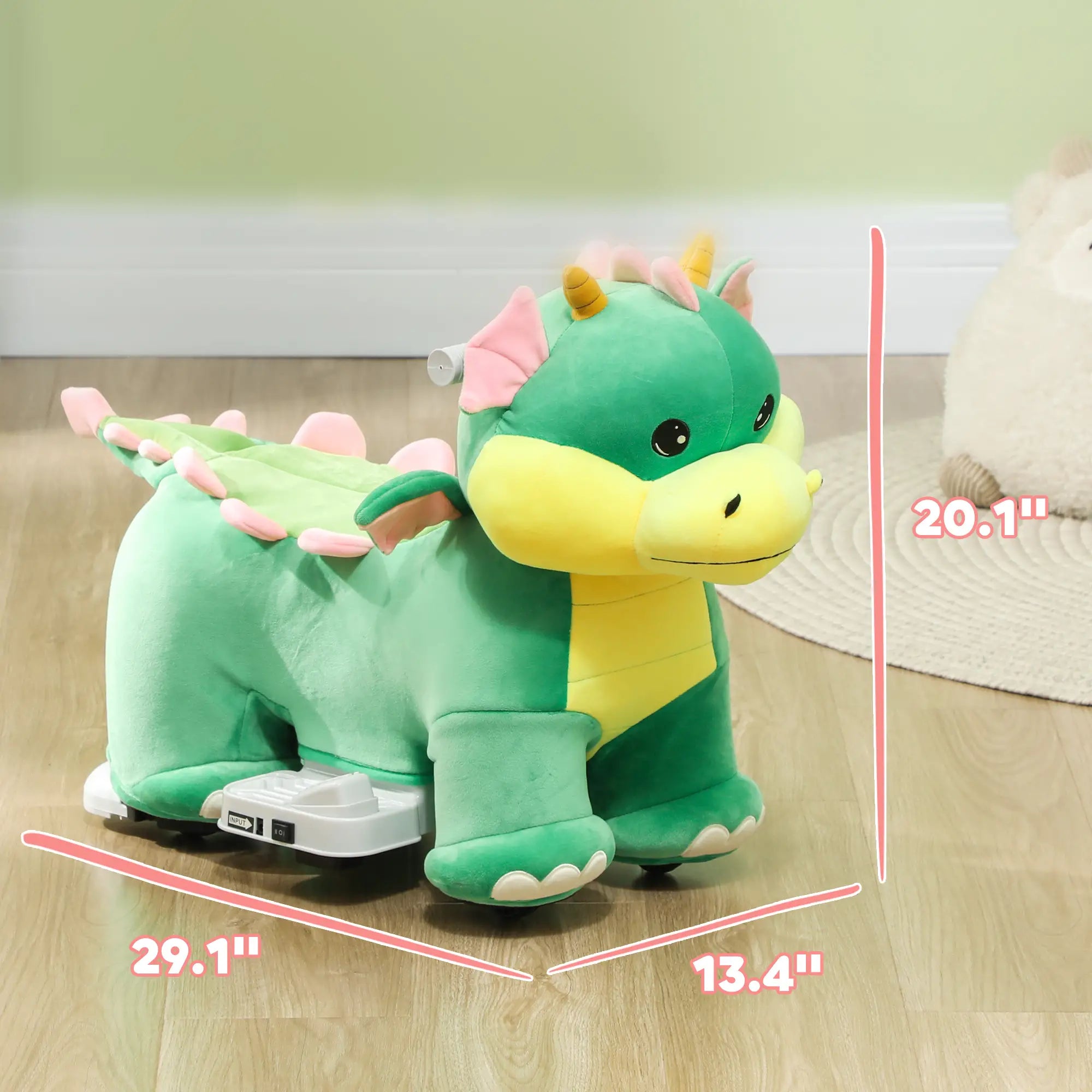 Battery-powered animal ride-on toy offering safe forward movement for toddlers