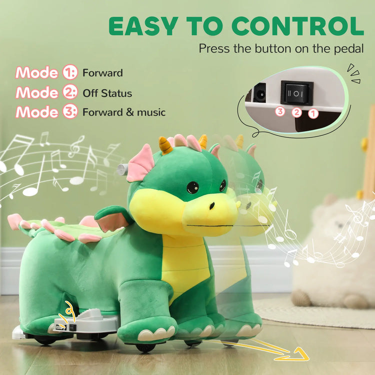Kids electric animal ride-on toy with safe low-speed forward motion