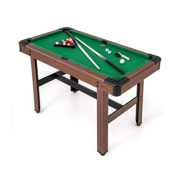 48-Inch Wooden Pool Table with Full Set of Balls – Ideal for Kids and Adults