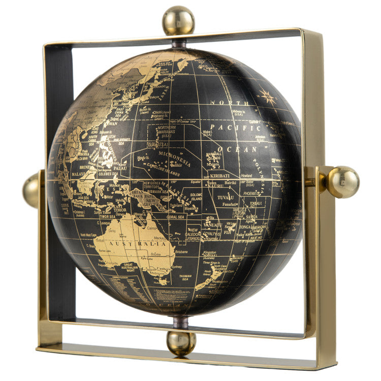 Geographic World Globe with Clear Printing and Square Frame