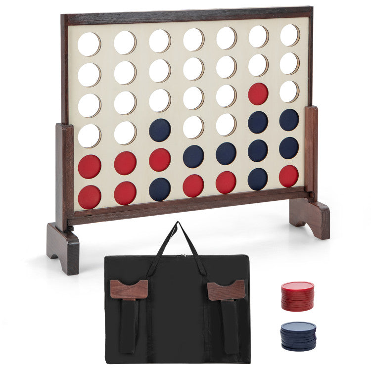 Giant Wooden 4-in-a-Row Game Set – Jumbo 4-to-Score with Carrying Bag for Lawn Fun