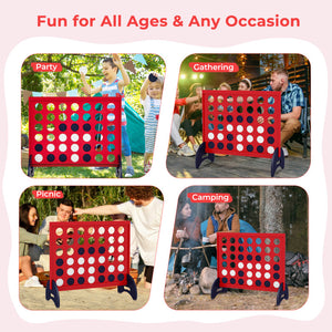 Giant Wooden 4-in-a-Row Game Set – Jumbo 4-to-Score with Carrying Bag for Lawn Fun