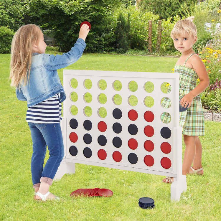 Giant Wooden 4-in-a-Row Game Set – Jumbo 4-to-Score with Carrying Bag for Lawn Fun