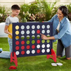 Giant Wooden 4-in-a-Row Game Set – Jumbo 4-to-Score with Carrying Bag for Lawn Fun