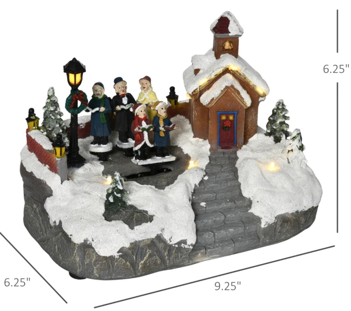 HOMCOM Animated Christmas Village Set with LED Lights & Choir - Battery Operated Decor