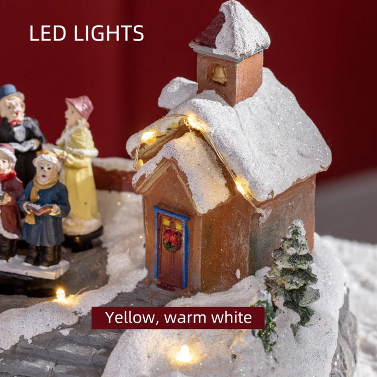 HOMCOM Animated Christmas Village Set with LED Lights & Choir - Battery Operated Decor