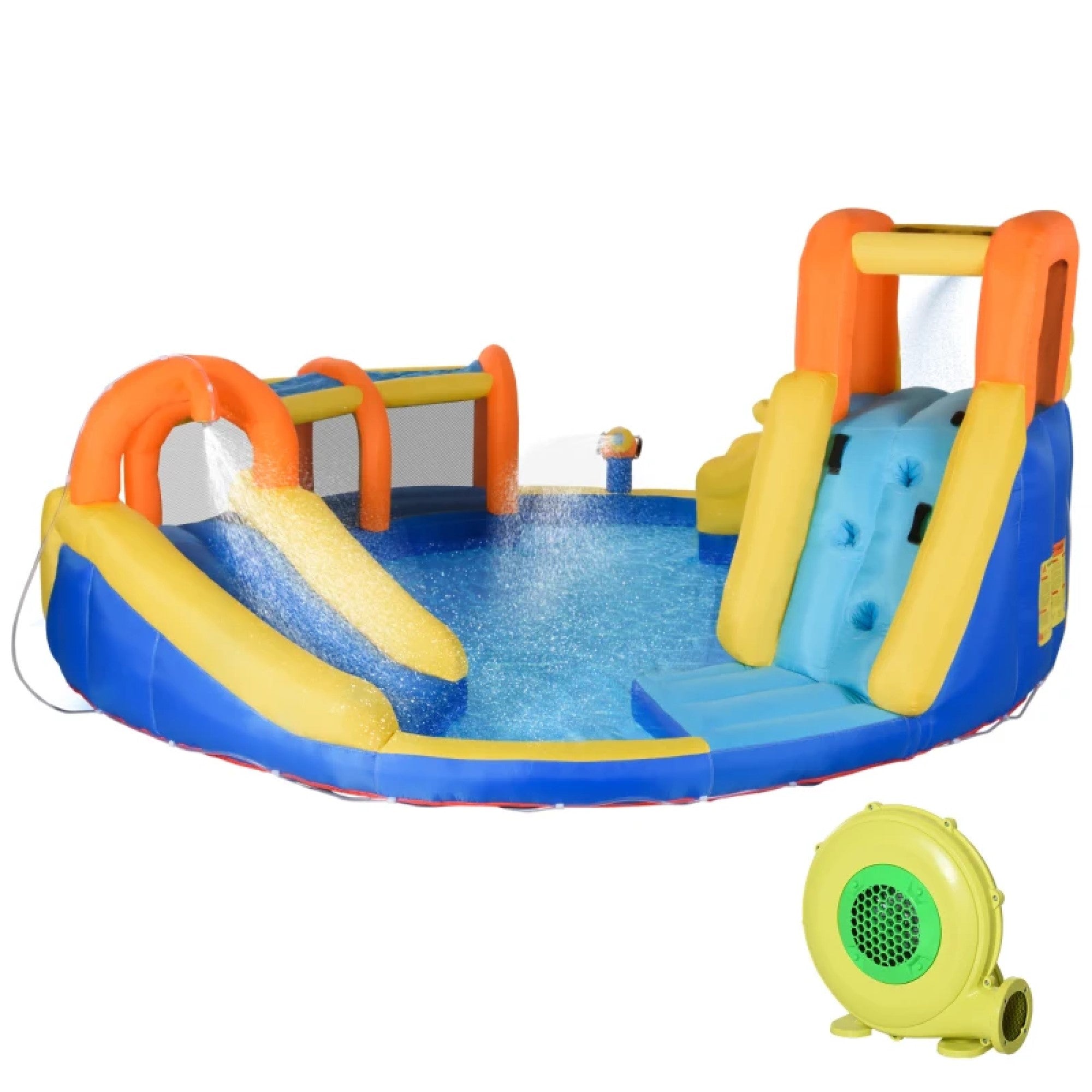 6-in-1 Inflatable Water Slide Kids Bounce House Jumping Castle Includes Slide with Carry Bag and 750W Air Blower