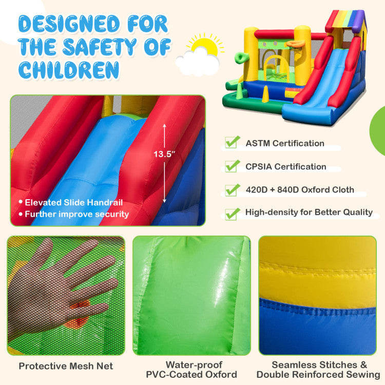 inflatable bounce house with blower