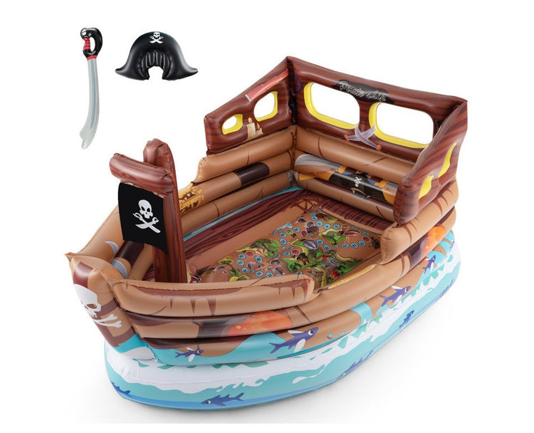 Inflatable Pirate Ship Playhouse with Motor & Toy Sword | Fun Kids' Inflatable Set