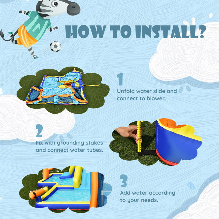 inflatable bounce house water slide