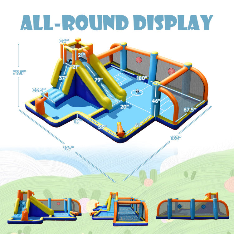 inflatable bounce house water slide