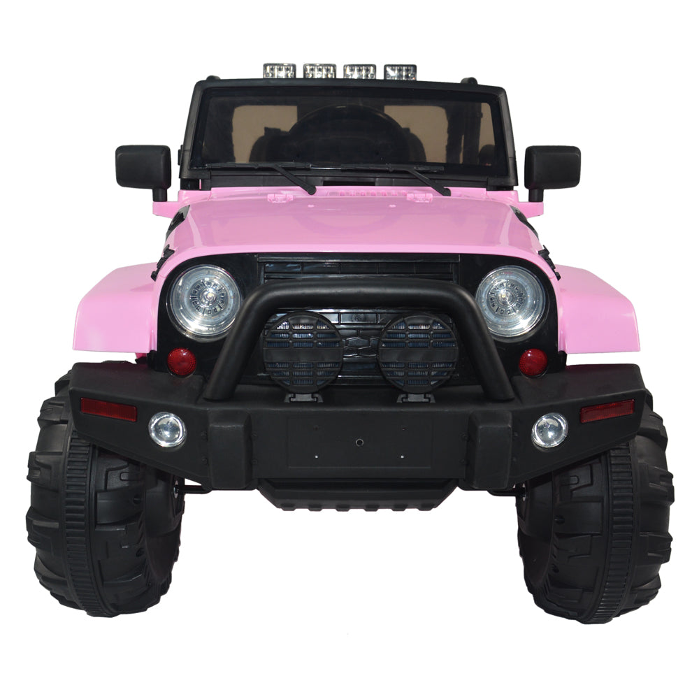 Power Wheels Kids Electric Princess Jeep Ride-On Toy Car 12V SUV MP3 with Remote Control and LED Lights Pink