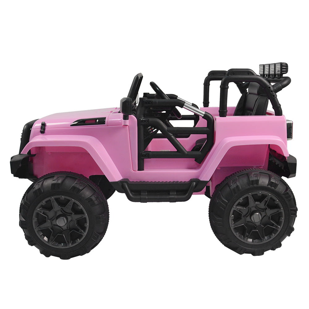 Power Wheels Kids Electric Princess Jeep Ride-On Toy Car 12V SUV MP3 with Remote Control and LED Lights Pink