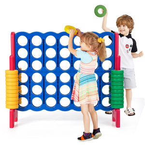 Jumbo 4-in-a-Row Giant Game Set with 42 Large Rings and Quick-Release Slider