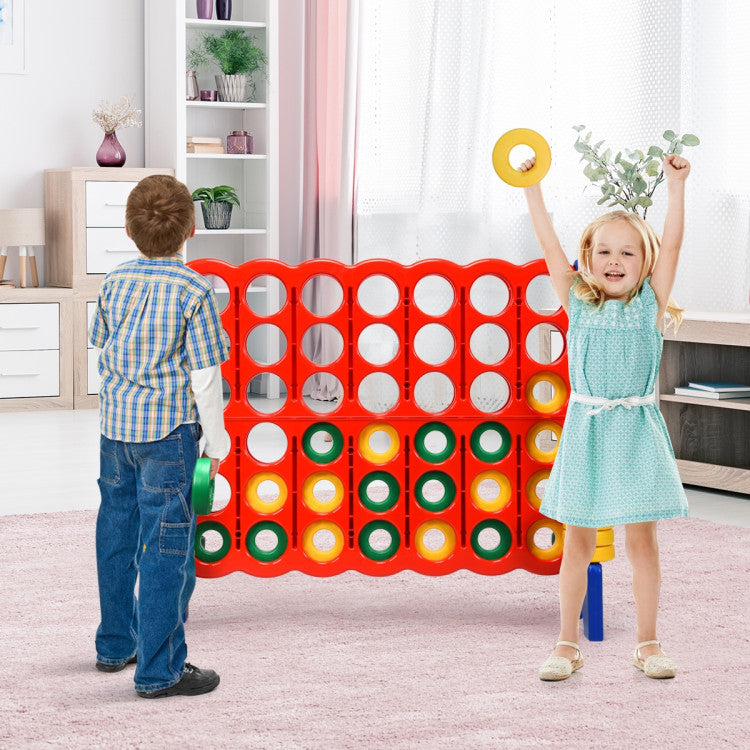 Jumbo 4-in-a-Row Giant Game Set with 42 Large Rings and Quick-Release Slider