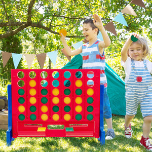 Jumbo 4-to-Score Connect Game Set with Carrying Bag and 42 Durable Coins