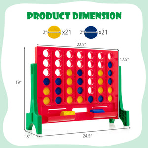 Jumbo 4-to-Score Connect Game Set with Carrying Bag and 42 Durable Coins