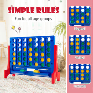 Jumbo 4-to-Score Connect Game Set with Carrying Bag and 42 Durable Coins