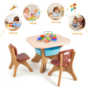 Kids Activity Table and Chair Set with Storage – Play Furniture for Toddlers