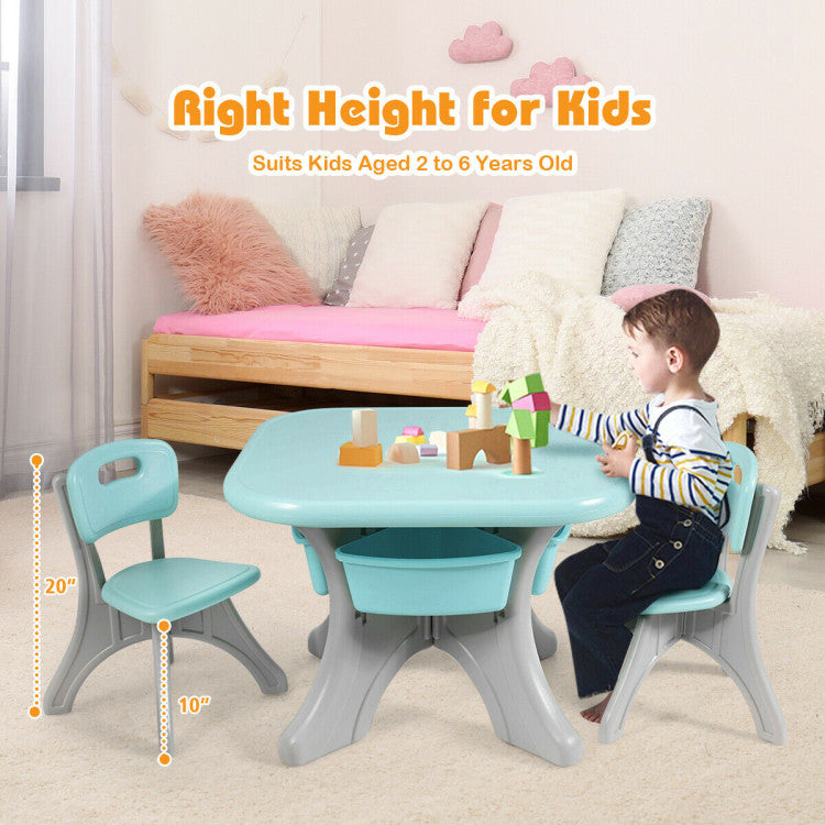 Kids Activity Table and Chair Set with Storage – Play Furniture for Toddlers