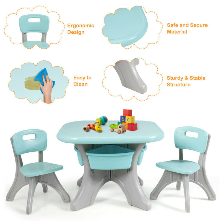 Kids Activity Table and Chair Set with Storage – Play Furniture for Toddlers