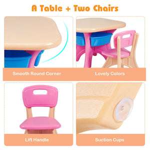 Kids Activity Table and Chair Set with Storage – Play Furniture for Toddlers