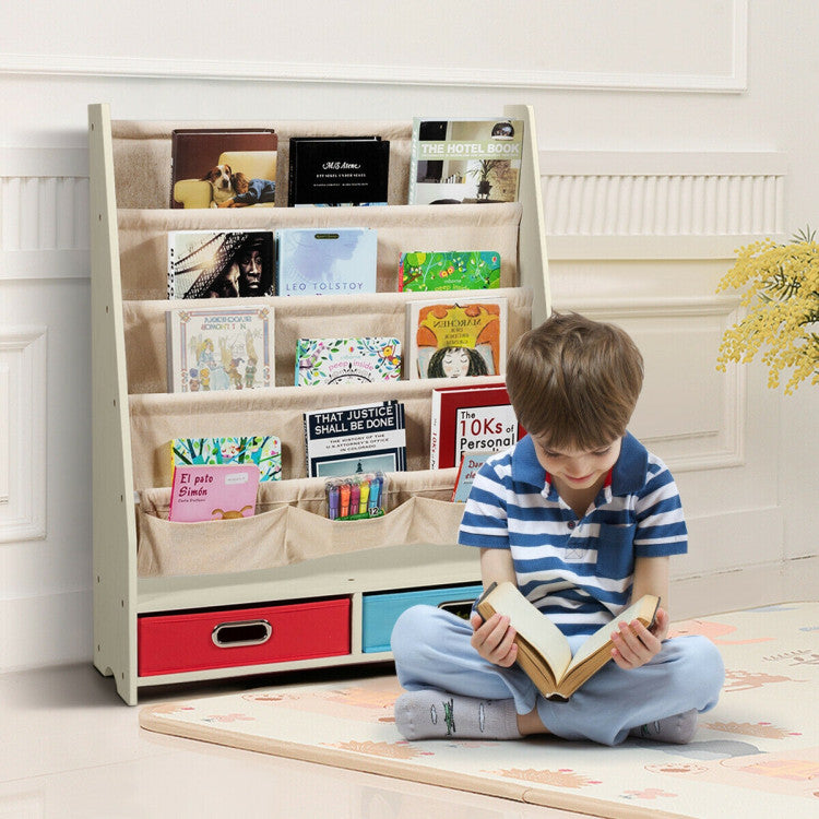 Kids Book & Toy Storage Organizer Shelves – Multi-Compartment Storage for Books and Toys