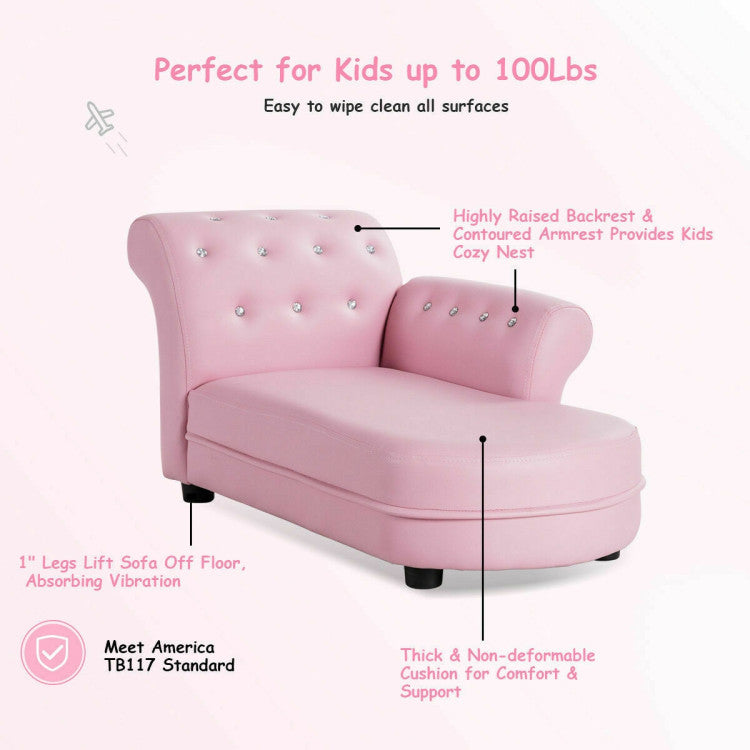 Kids Chaise Lounge Sofa with Armrests – Comfortable Relaxation for Children