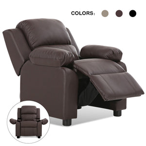 Kids Deluxe Recliner Sofa Chair with Headrest and Storage Arms – Perfect for Children