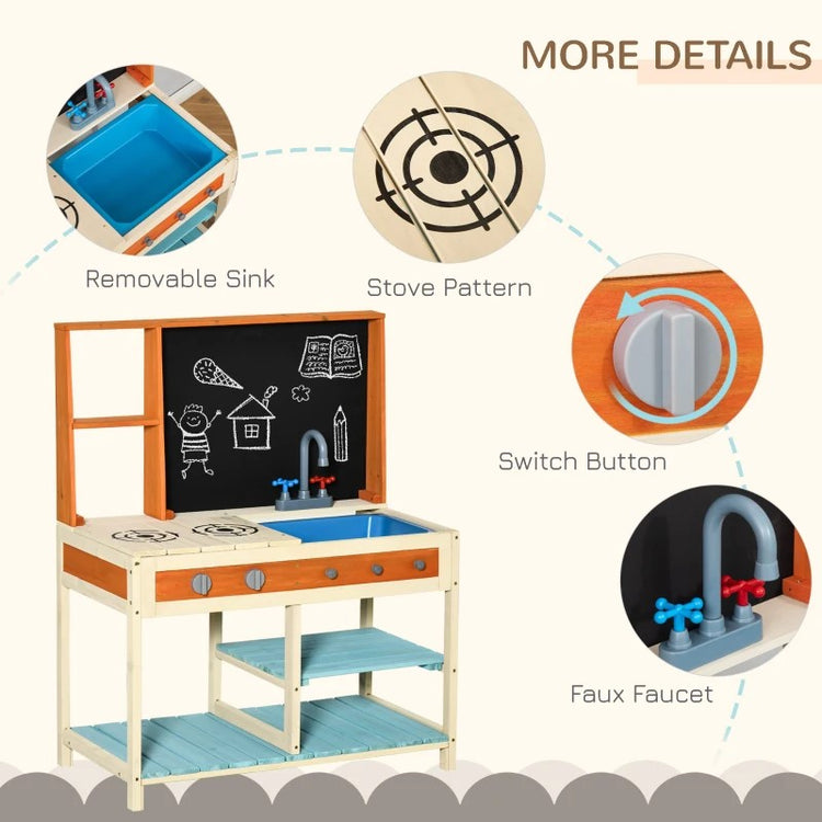 Kids kitchen toy vanity playset