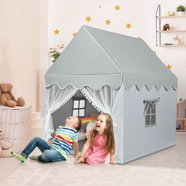 Kids Large Fairy Castle Play Tent with Mat – Indoor/Outdoor Princess Playhouse